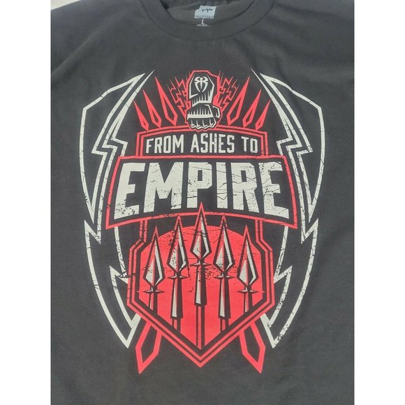 Authentic WWE Roman Reigns From Ashes to Empire T-Shirt Sz L Black/Red/Gray NWOT - Picture 3 of 8